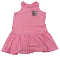 Neonově růžové šaty s kapsou a flitry Mothercare