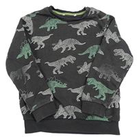 Tmavošedá mikina s dinosaury M&S