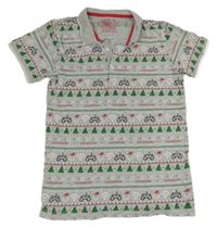 Šedé polo tričko s vánočním motivem Matalan