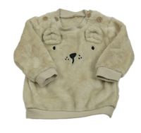 Béžová chlupatá mikina s medvídkem Tu