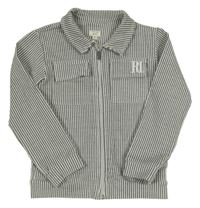 Šedo-bílá pruhovaná tepláková bunda River Island 