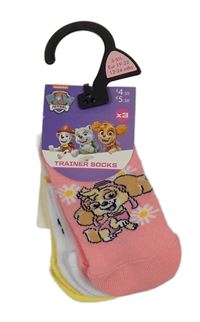 Nové - 3x - Růžové + bílé + žluté ponožky s Paw Patrol vel. 19-22
