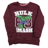 Vínová mikina s Hulkem George 