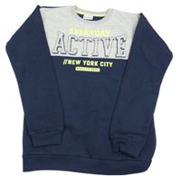 Tmavomodro-šedá mikina s nápisem Young Idols