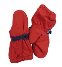 Červené šusťákové zimní palcové rukavice Jojo Maman Bébé
