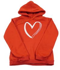 Červená mikina se srdíčkem a kapucí 