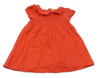 Červené manšestrové šaty s límečkem Pusblu