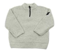 Bílo-černý žinylkový svetr F&F