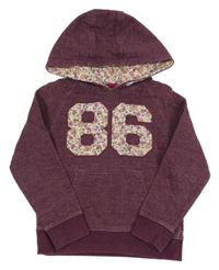 Fialová mikina s číslem a kapucí F&F