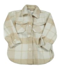 Béžovo-bílá kostkovaná košilová bunda George