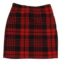 Červeno-černá kostkovaná sukně Shein