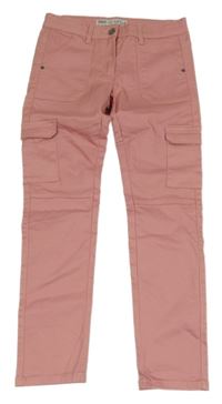 Světlerůžové cargo kalhoty s kapsami Pocopiano 