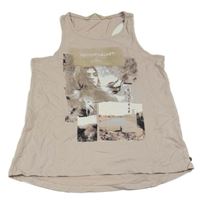 Světlerůžový top s potiskem Garcia