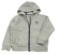 Šedá melírovaná propínací mikina s logem a kapucí Timberland