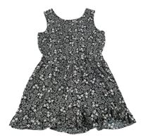 Černý kytičkovaný letní overal Next 