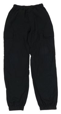 Černé cargo kalhoty s kapsami Shein 