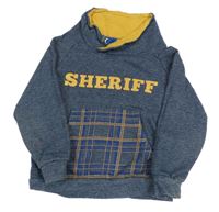 Modrá mikina s klokankou a komínovým límcem Pep&Co.