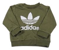 Khaki mikina s logem Adidas