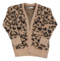 Starorůžový chlupatý cardigan se srdíčky Matalan