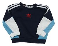 Tmavomodro-modro-bílá mikina Adidas