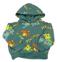 Khaki mikina s pokémony a kapucí H&M