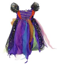 Kostým - Tmavofialovo-černo-barevné šaty s hvězdičkami a flitry TU