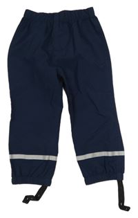 Tmavomodré šusťákové nepromokavé kalhoty Next