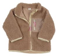 Starorůžová huňatá podšitá bunda s kapsou H&M