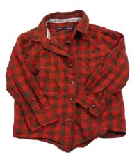 Hnědo-červená kostkovaná košile s hvězdičkou Next