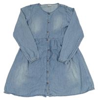 Světlemodré lehké riflové propínací šaty Matalan