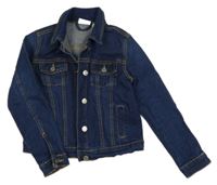 Tmavomodrá tepláková riflová crop bunda alive