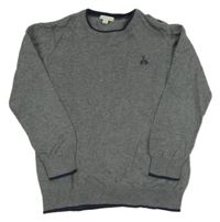 Tmavošedý melírovaný svetr s kytarami Vertbaudet