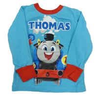 Modro-červené pyžamové triko s Thomasem Mothercare