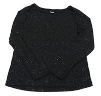 Černé melírované třpytivé triko YIGGA