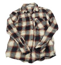 Smetanovo-černo-béžovo-vínová kostkovaná košile H&M