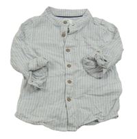 Bílo-modro-tmavohnědá pruhovaná košile C&A