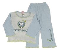 Bílo-světlemodré pruhované pyžamo se Snoopym PEANUTS