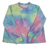 Barevná batikovaná crop mikina SHEIN