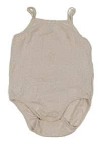 Světlepudrové perforované košilkové body s mašličkou H&M