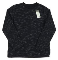 Nové - černá melírovaná vzorovaná mikina PRIMARK