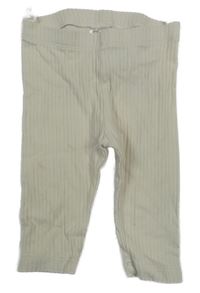 Smetanové žebrované legíny H&M