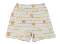 Bílo-růžové pruhované kraťasy s citrony a pomeranči George
