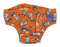 Tmavooranžové plenkové plavky s mývaly bambino mio