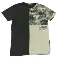 Šedo-béžové tričko s army vzorem George