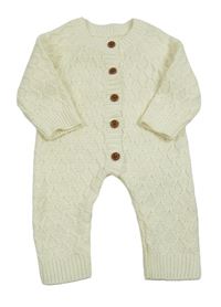 Smetanový pletený overal