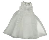 Bílé slavnostní šaty s květinou