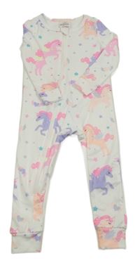 Bílý overal s jednorožci a hvězdami Shein