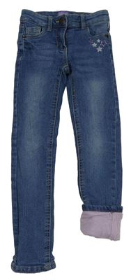 Modré podšité skinny rifle s hvězdami Alive