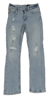 Světlemodré skinny fit rifle s prošoupáním H&M