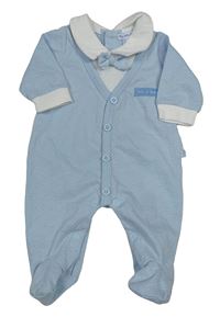 Světlemodrý overal s motýlkem a límečkem